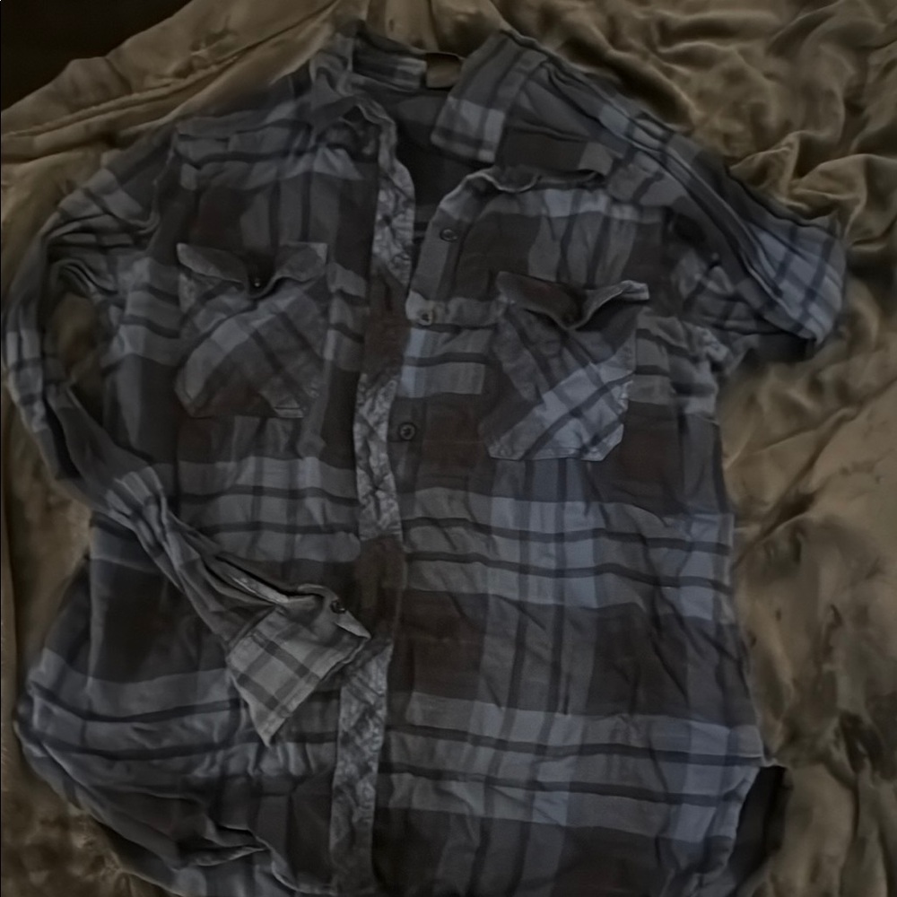 Plaid Button-Up Shirt